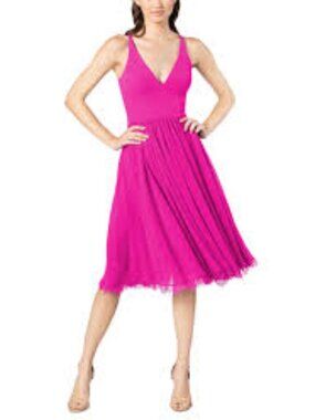 Hot Pink - Dress the Population midi party dress (SZ 4) - Like new